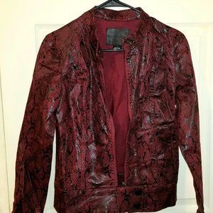 NWOT Sanctuary Denim Red Faux Snake Skin Biker Jacket